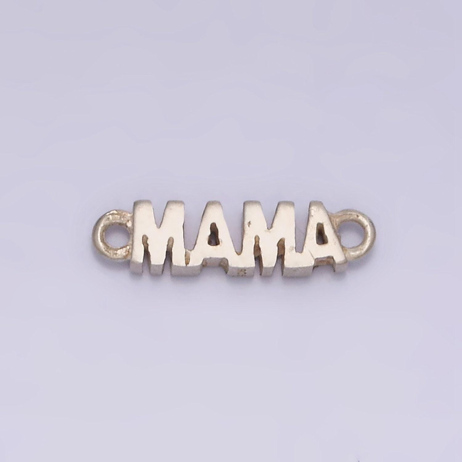 Mini silver mama charm connector sterling silver mama link connector for bracelet necklace earring supply for permanent jewelry mother day