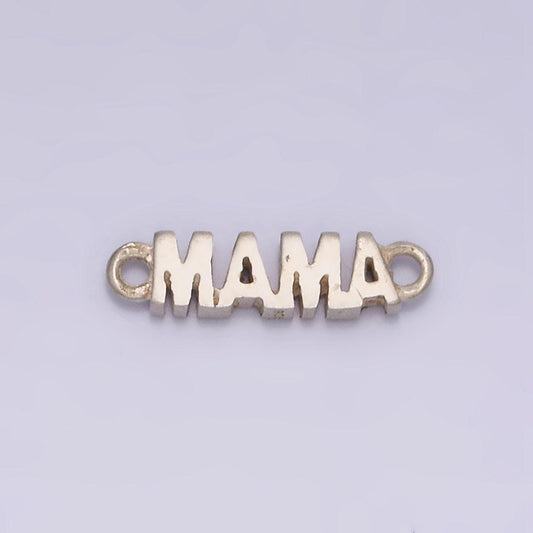 Mini silver mama charm connector sterling silver mama link connector for bracelet necklace earring supply for permanent jewelry mother day