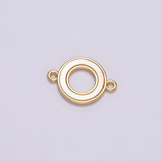 Donut rectangle bezel connector round coin pendant charm connector bezel cut bracelet necklace link connector g699
