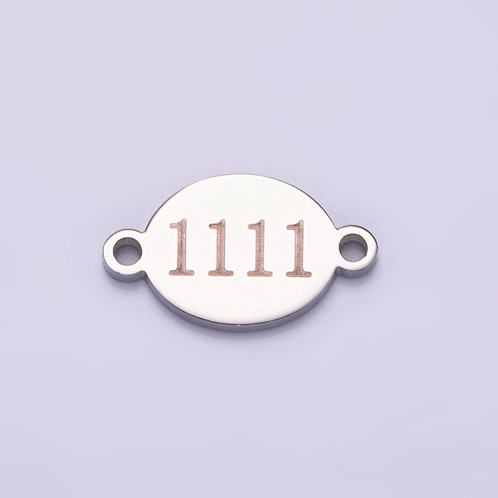 1111 gold stainless steel angel number charm 11:11 angel number charm connector spiritual gift ∙ lucky number bracelet necklace g681