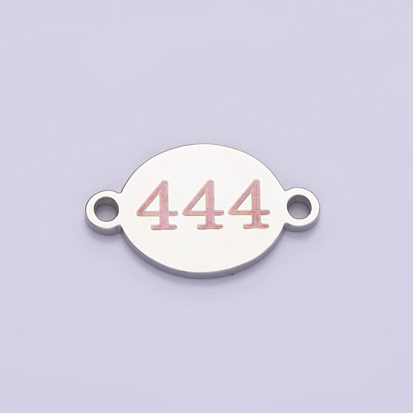 Stainless steel angel number numerology engraved oval connector tarnish free charm connector for bracelet necklace supply | g-672