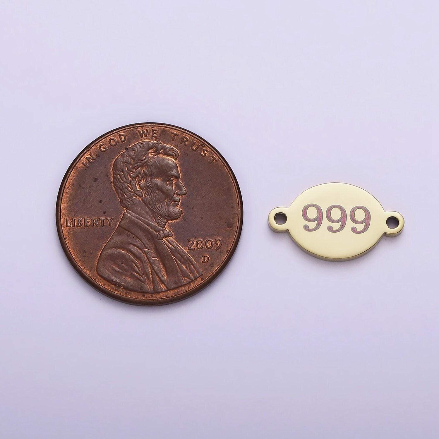 Stainless steel angel number numerology engraved oval connector tarnish free charm connector for bracelet necklace supply | g-672