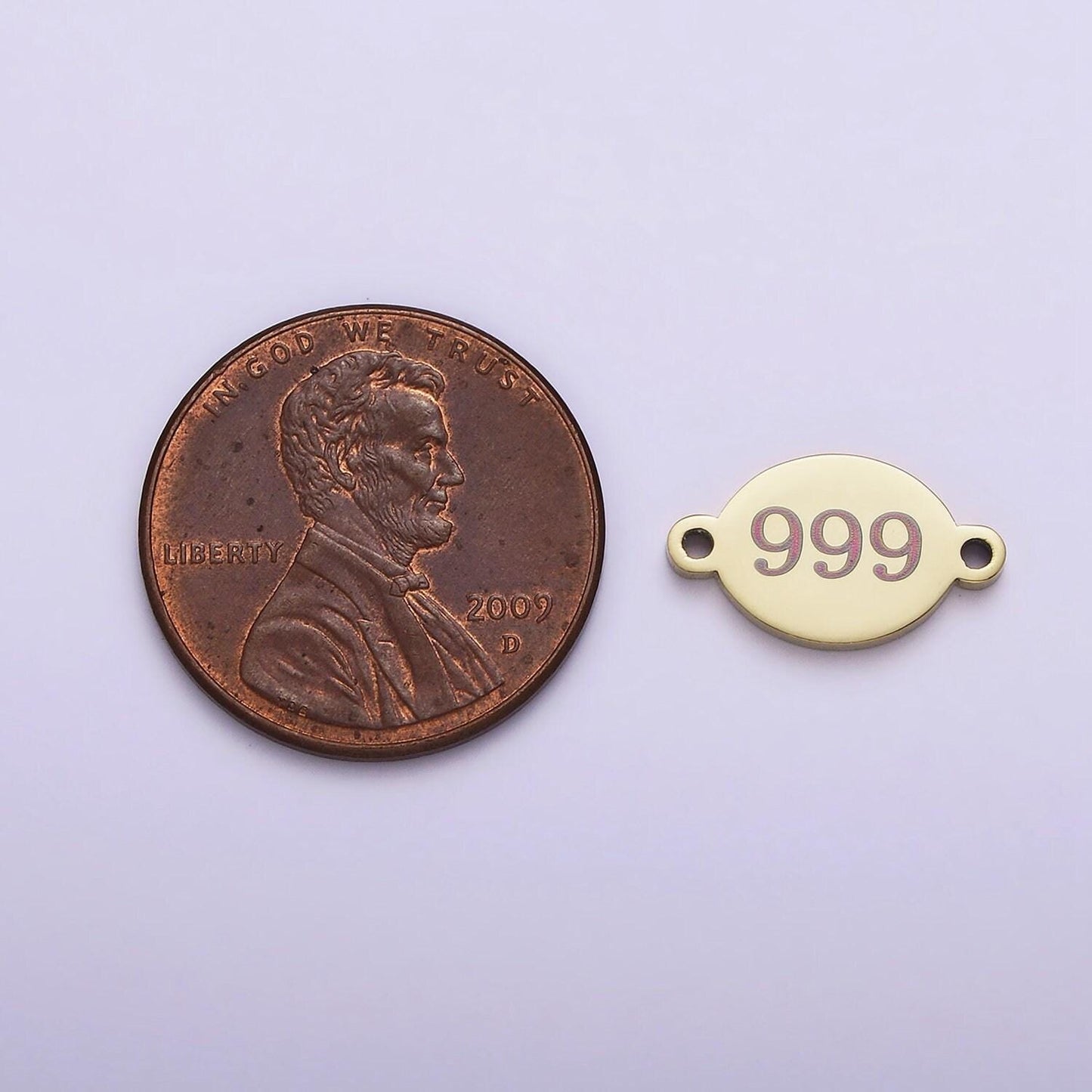 Stainless steel gold angel number numerology engraved oval connector tarnish free charm connector for bracelet necklace supply | g-672
