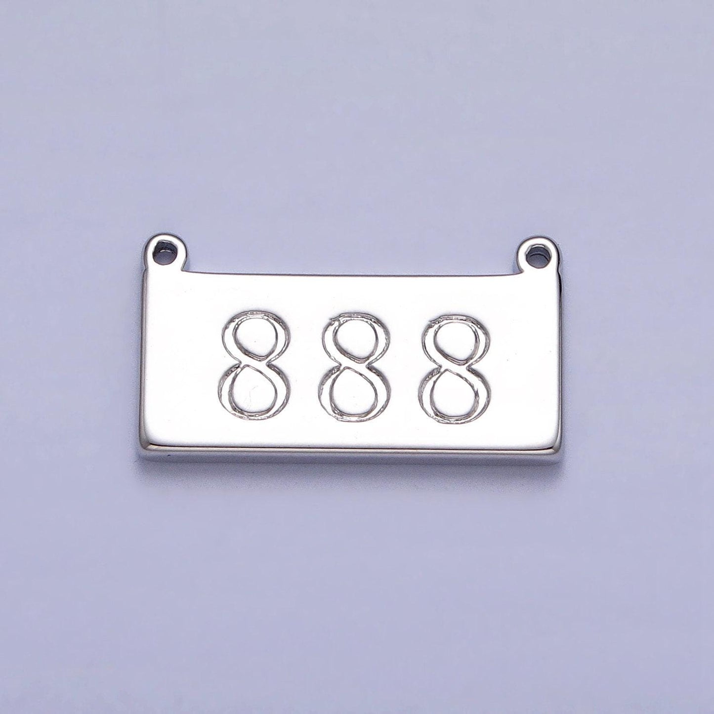 Silver angel number charm connector for bracelet necklace, lucky number spiritual number link connector | g616-621