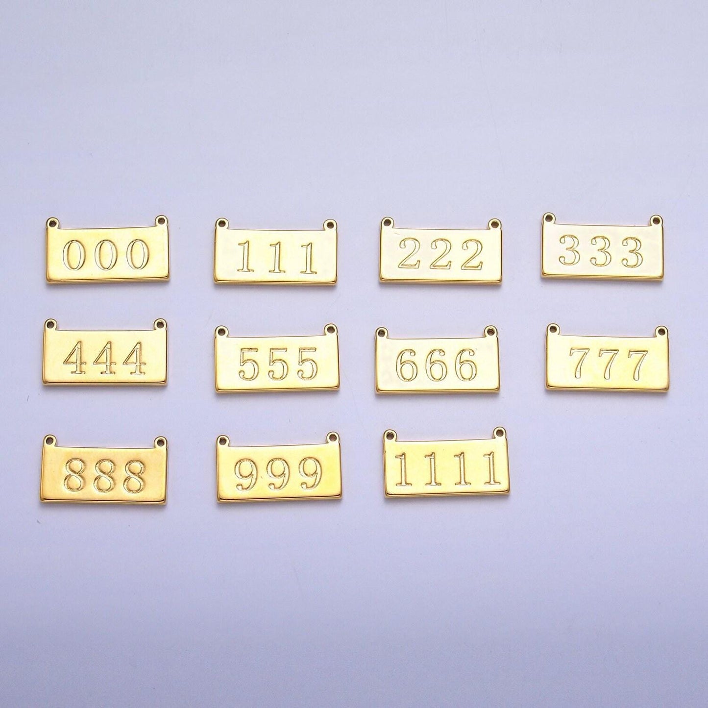 Dainty gold filled angel number charm connector gold bar lucky number for necklace bracelet component personalized jewelry | g610-615