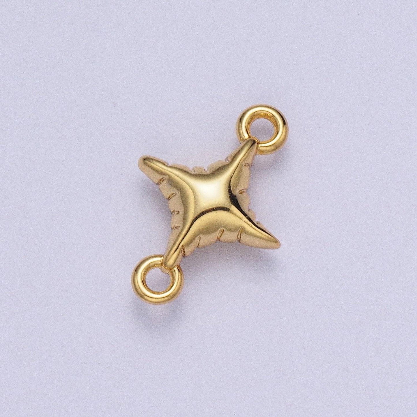Dainty north star balloon charm connector, 24k gold plated minimalistic bright polaris balloon link connector for bracelet necklace | g-528