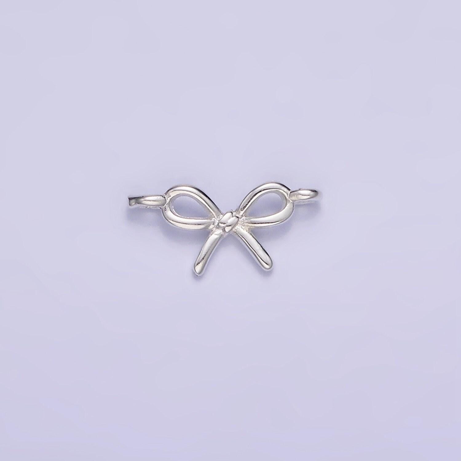 Mini 14k gold filled bow charm connector 11mm tiny bow link connector for bracelet necklace supply jewelry making | g391, sl-490