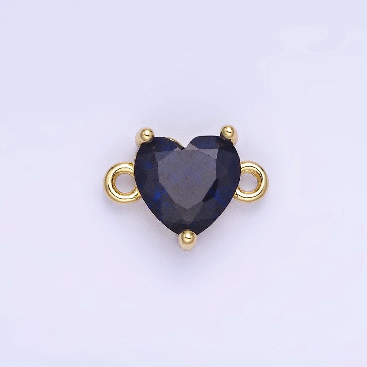 14k gold filled 9mm cz cubic zirconia heart connector | g324-g331