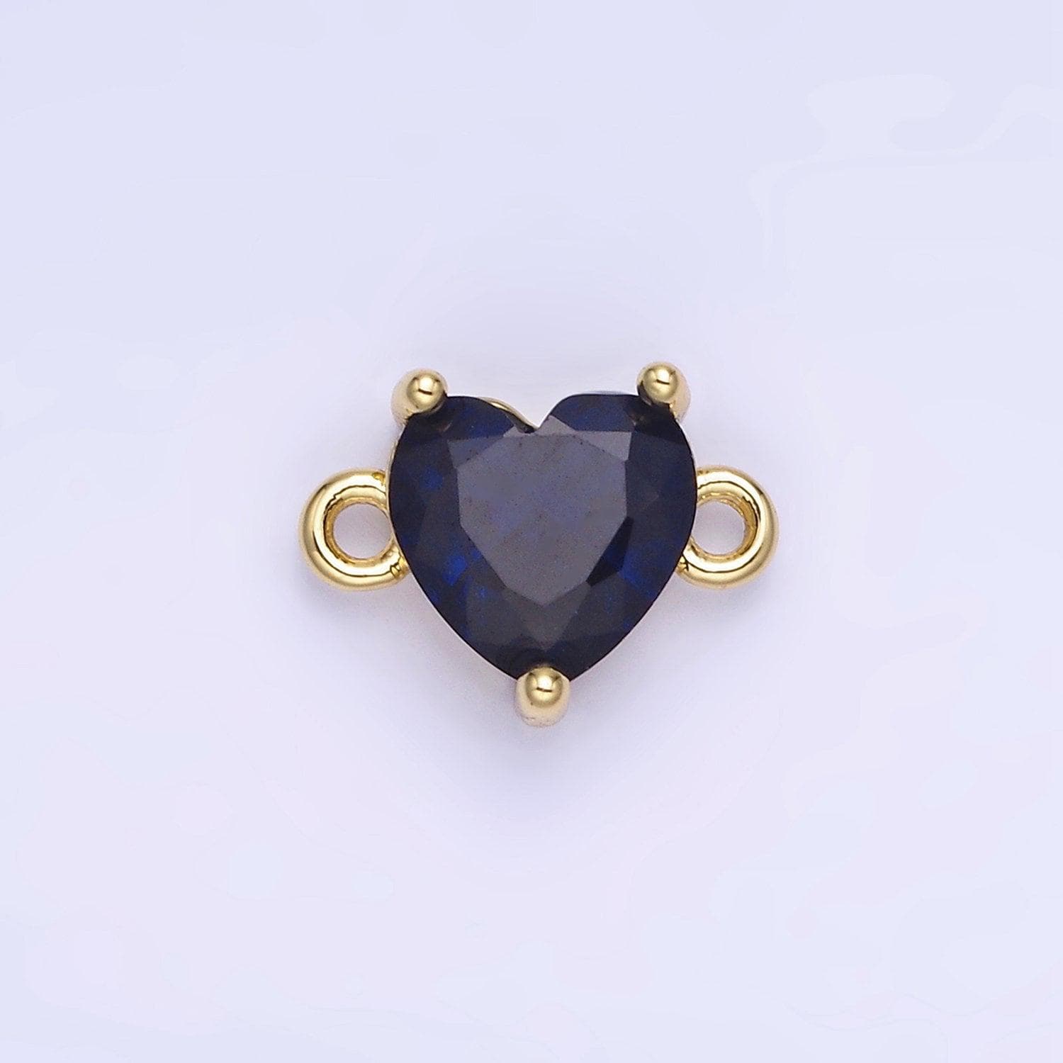 14k gold filled 9mm cz cubic zirconia heart connector | g324-g331