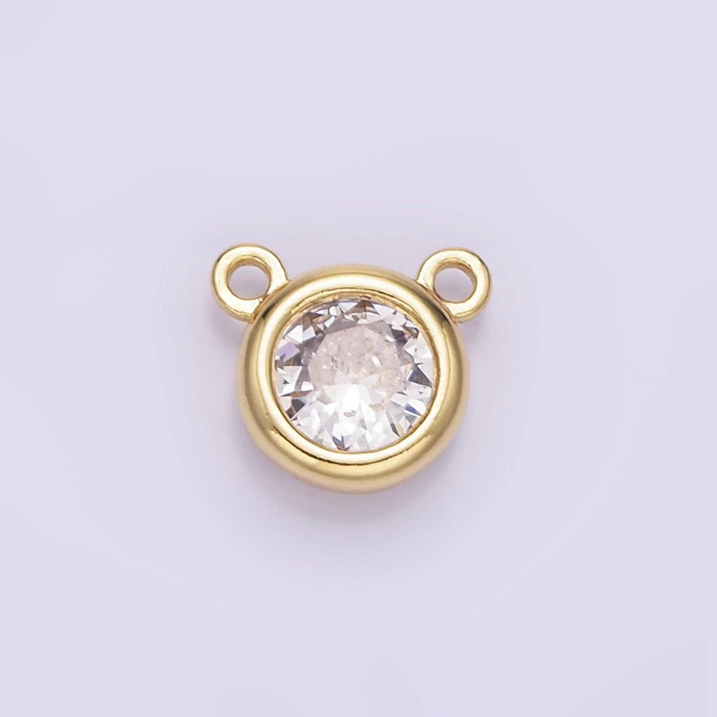 7mm cz link connector in gold filled, jewelry findings cubic zirconia link connector for bracelet necklace component g309