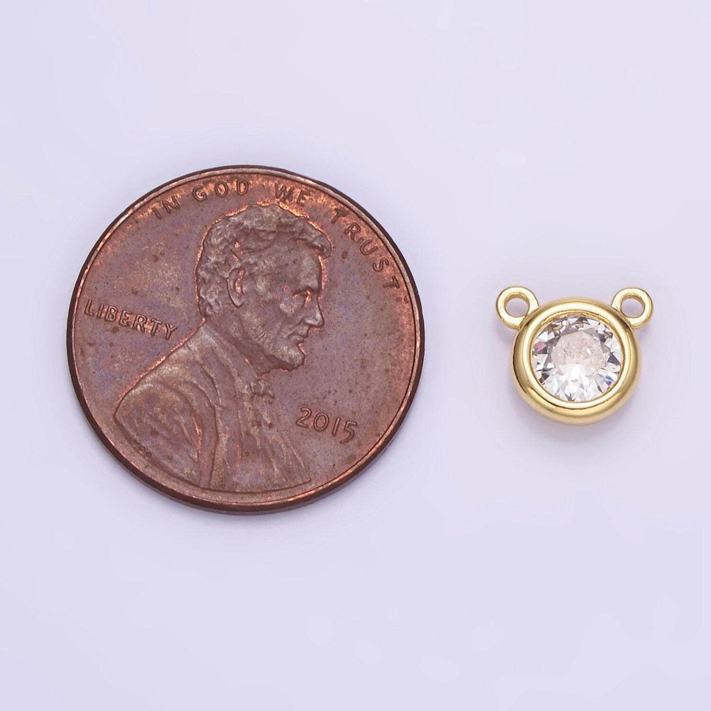 7mm cz link connector in gold filled, jewelry findings cubic zirconia link connector for bracelet necklace component g309