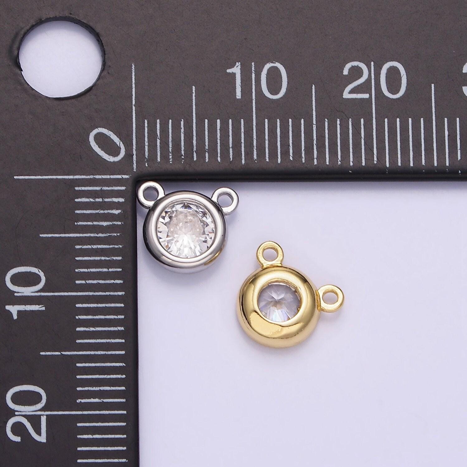 7mm cz link connector in gold filled, jewelry findings cubic zirconia link connector for bracelet necklace component g309