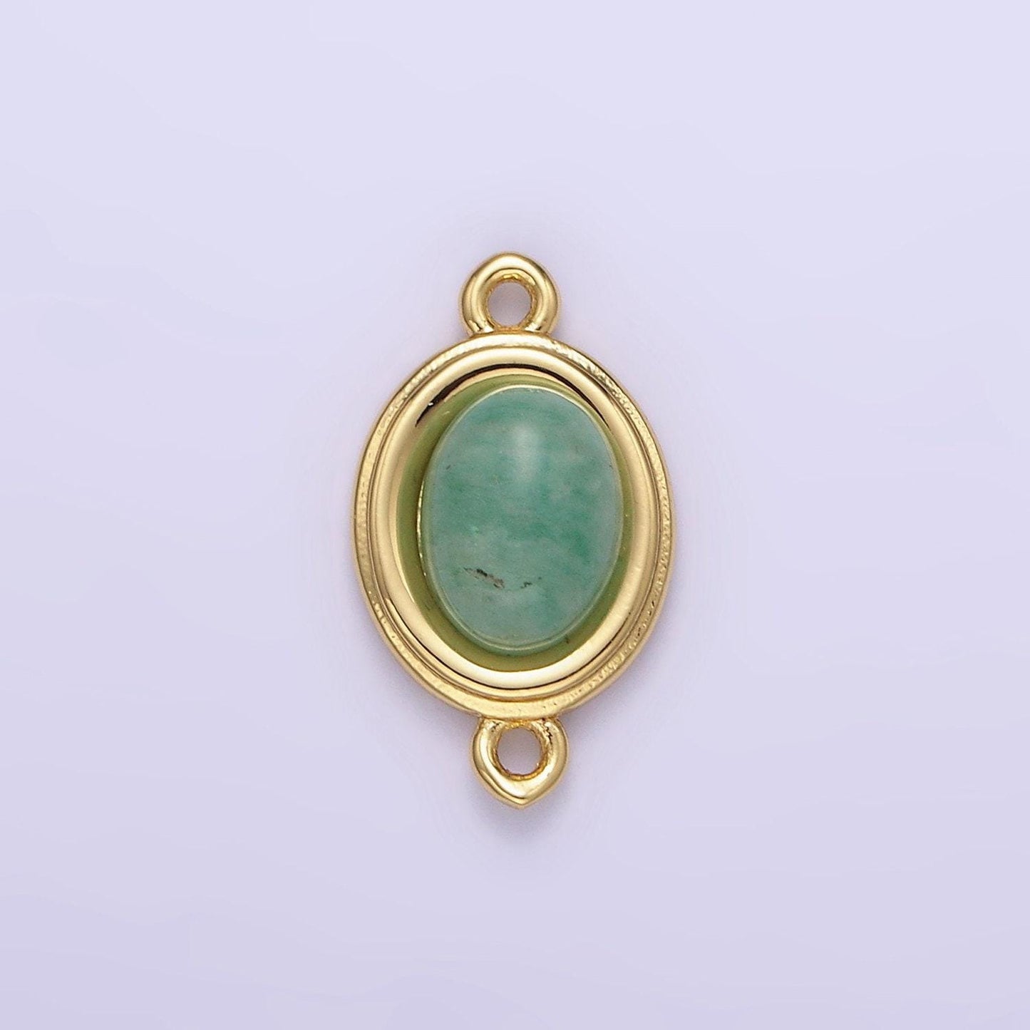 14k gold filled green kyanite pink opal amethyst bezel oval charm connector for bracelet necklace link connector | g-271 g272
