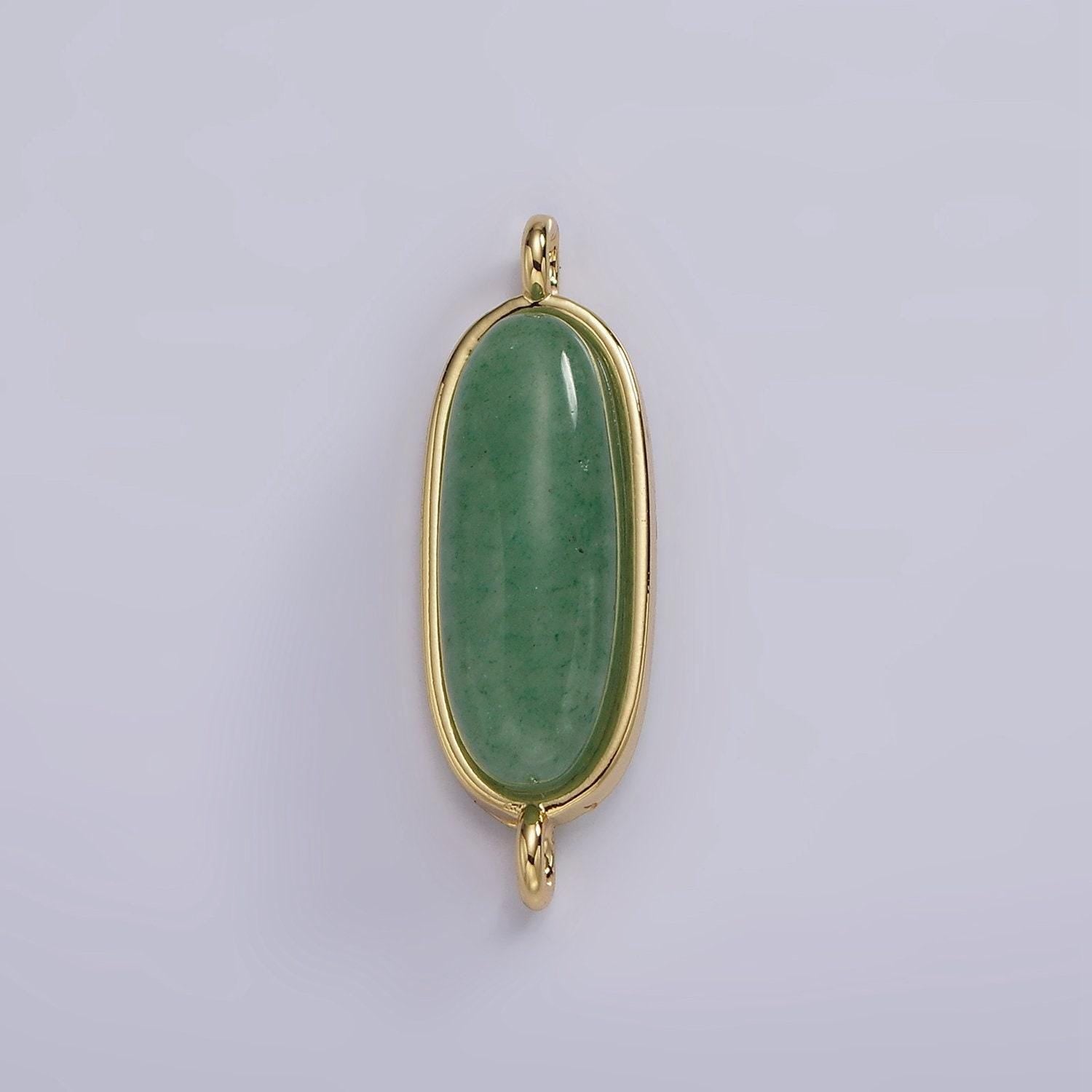 14k gold filled rose quartz, amazonite, labradorite, amethyst, topaz long oval bezel cut link charm connector for bracelet necklace | g229