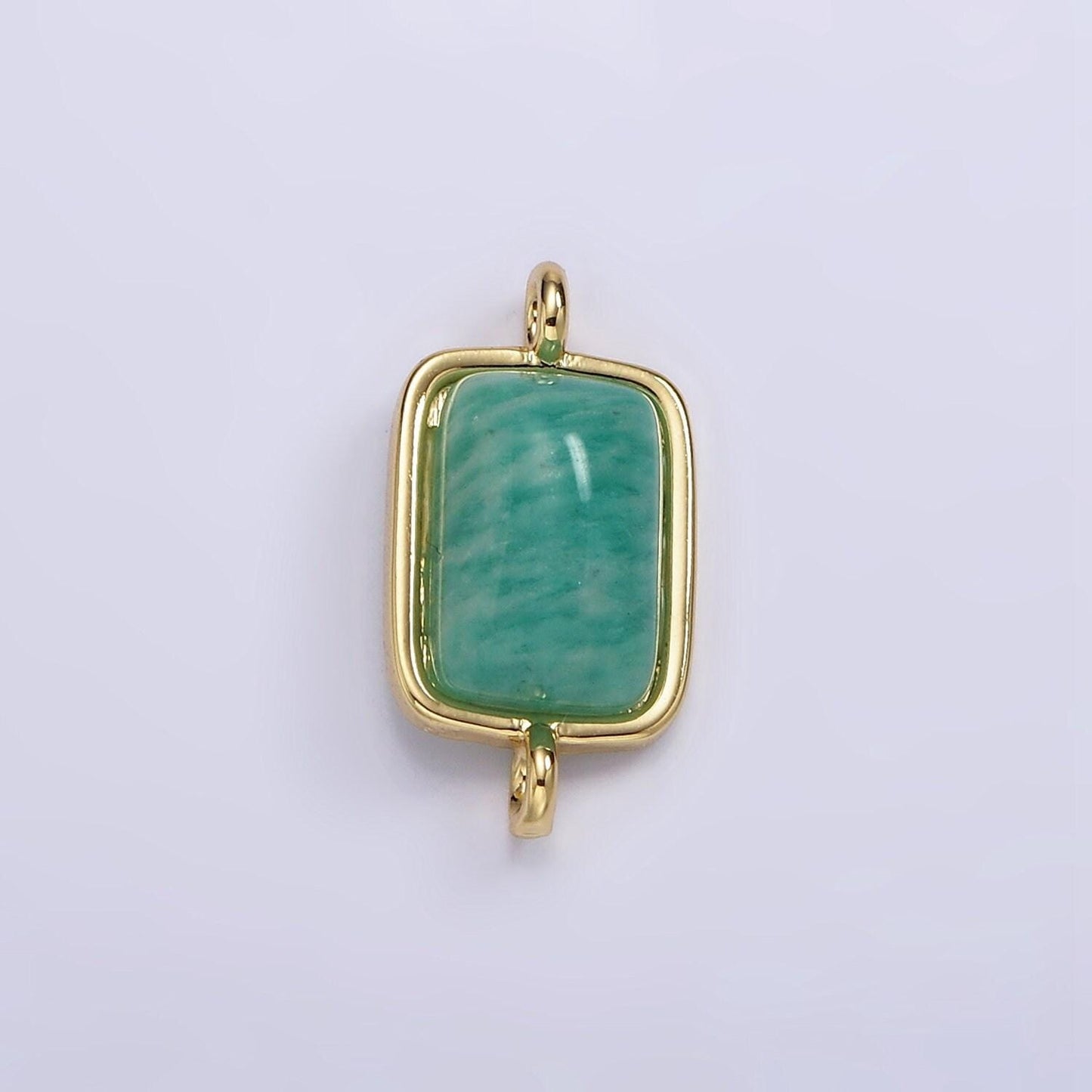 14k gold filled amazonite, moonstone, labradorite rectangular bezel connector | g222 - g224