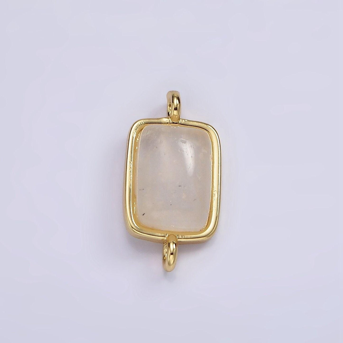 14k gold filled amazonite, moonstone, labradorite rectangular bezel connector | g222 - g224