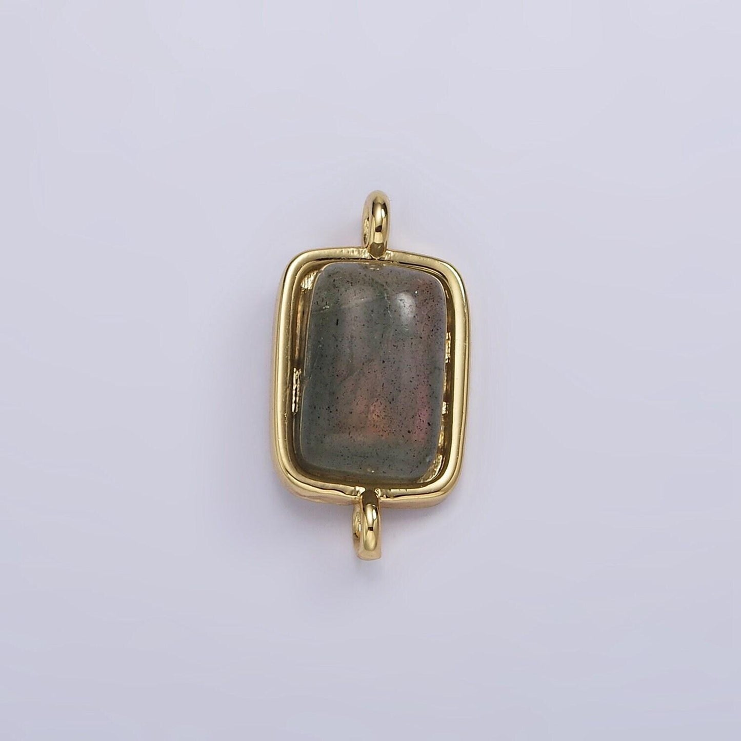 14k gold filled amazonite, moonstone, labradorite rectangular bezel connector | g222 - g224