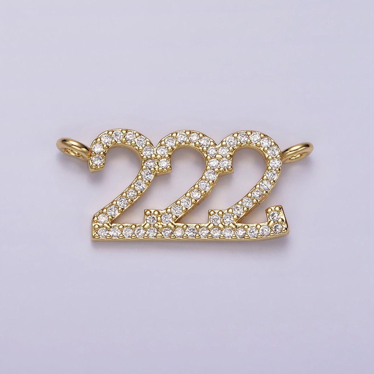 14k gold filled angel number numerology micro paved cz script charm connector for necklace bracelet supply | g184 - g192