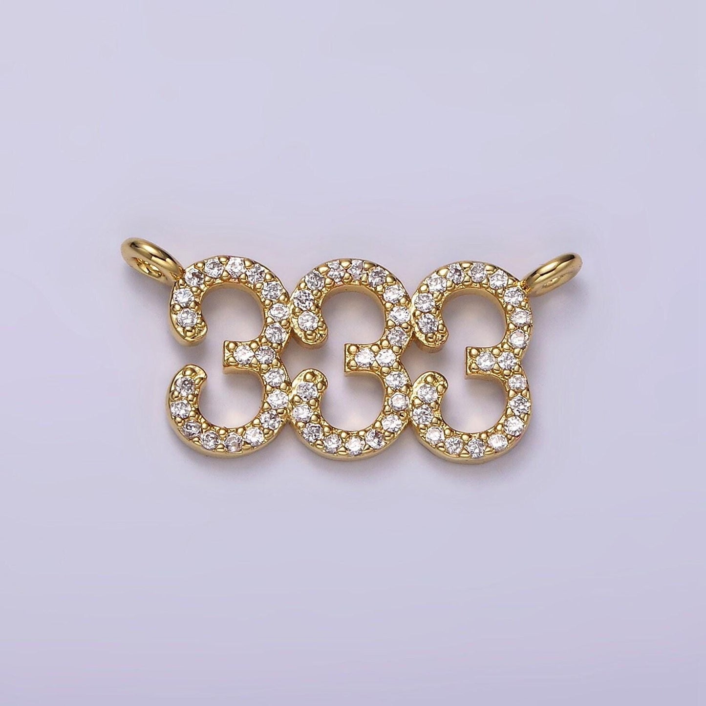 14k gold filled angel number numerology micro paved cz script charm connector for necklace bracelet supply | g184 - g192