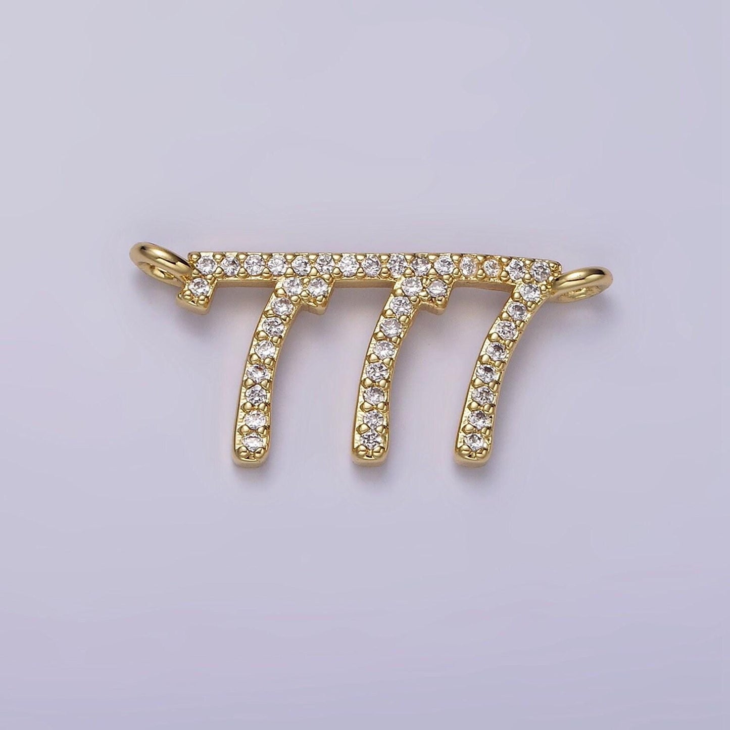 14k gold filled angel number numerology micro paved cz script charm connector for necklace bracelet supply | g184 - g192