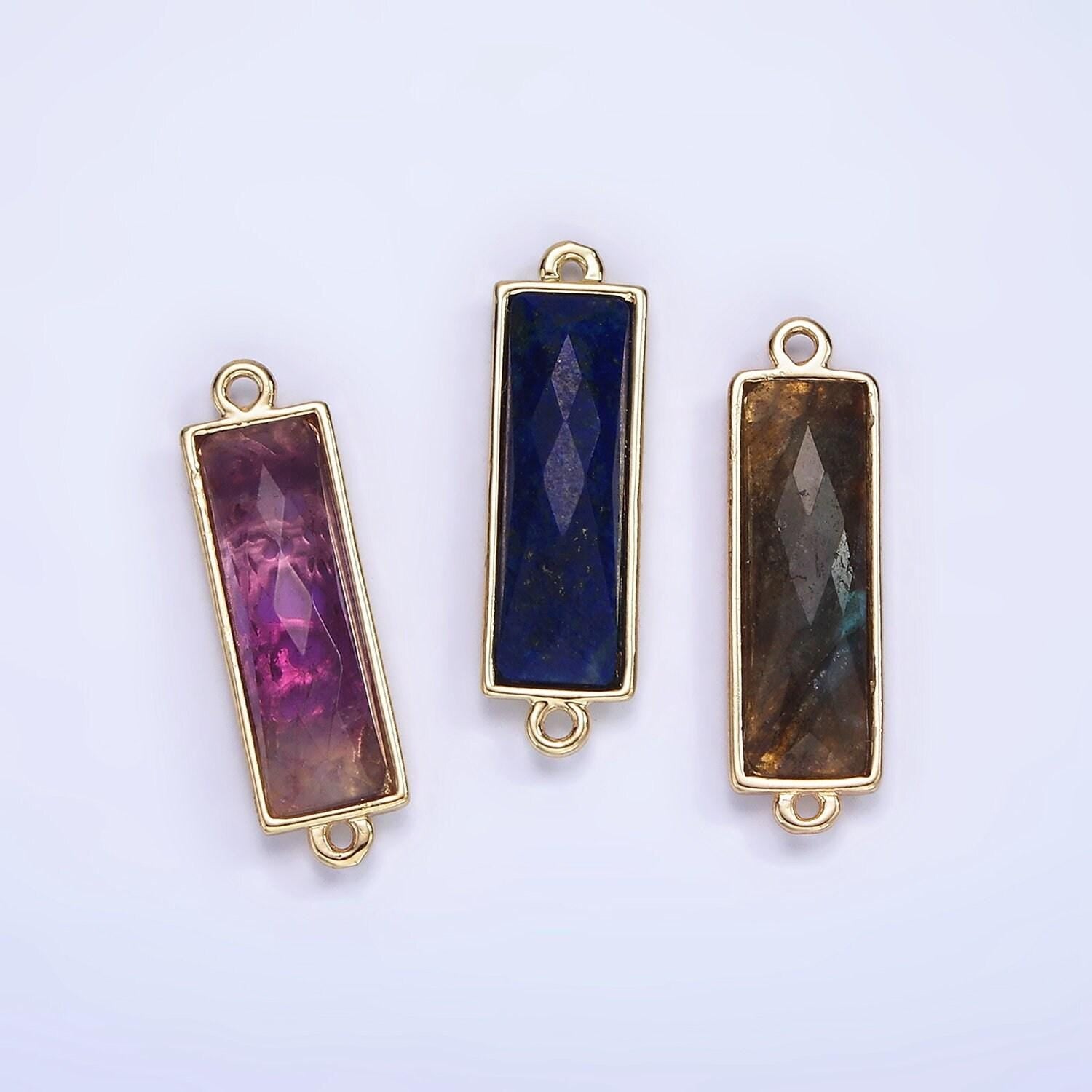 Mini 14k gold filled cubic zirconia link connector color faceted crystal charm connector birthstone link connector g-742 g-753