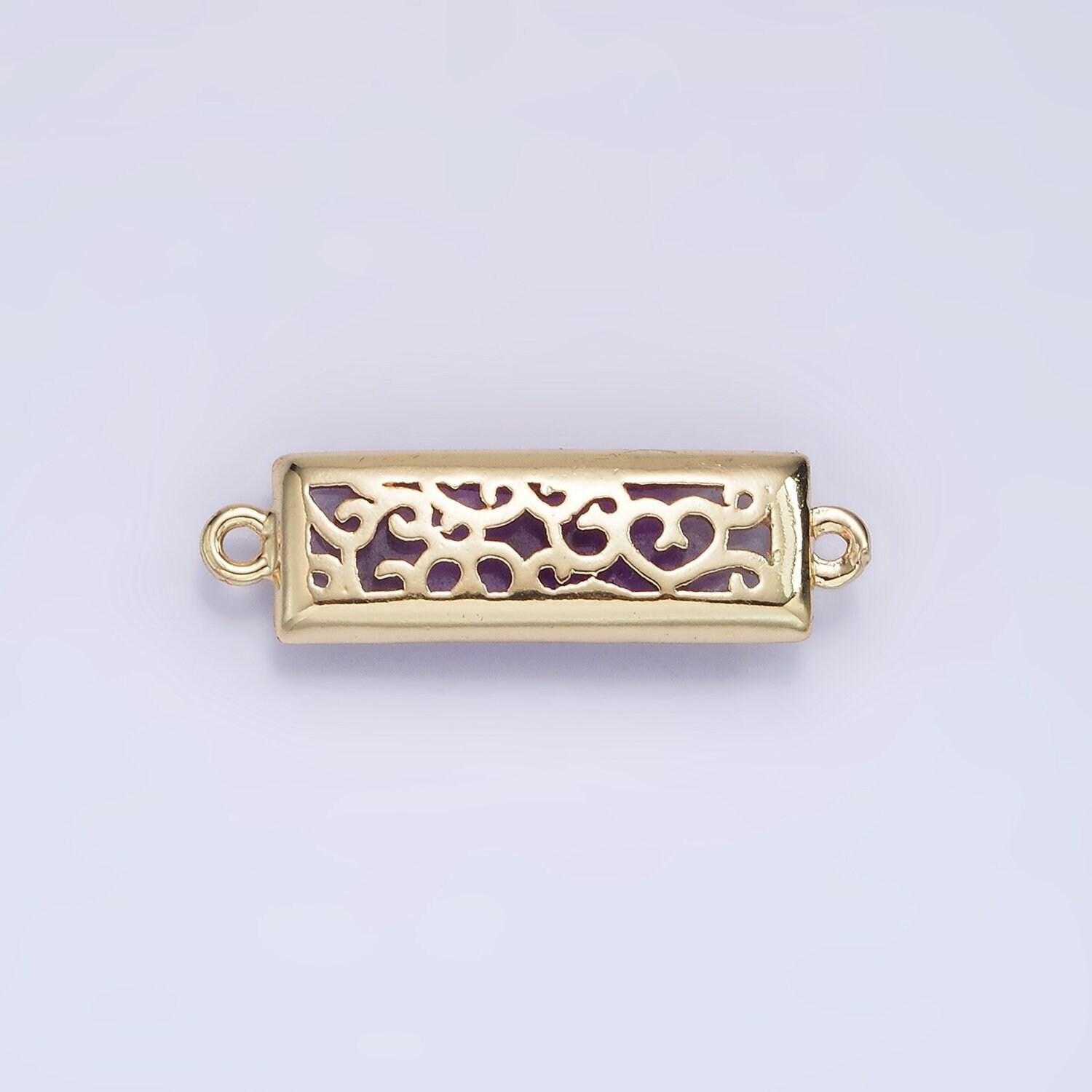 Mini 14k gold filled cubic zirconia link connector color faceted crystal charm connector birthstone link connector g-742 g-753