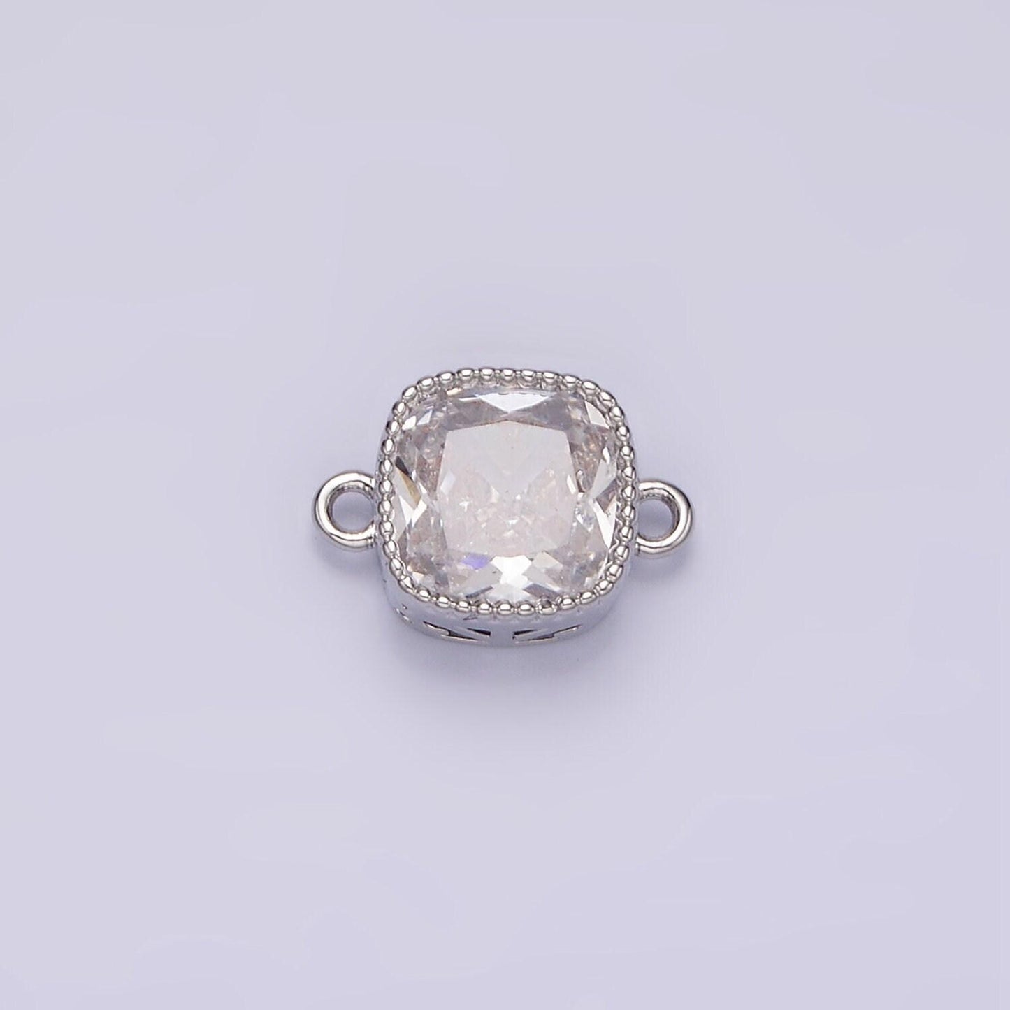 14k gold filled purple red pink clear peach cz square connector | g065 - g074