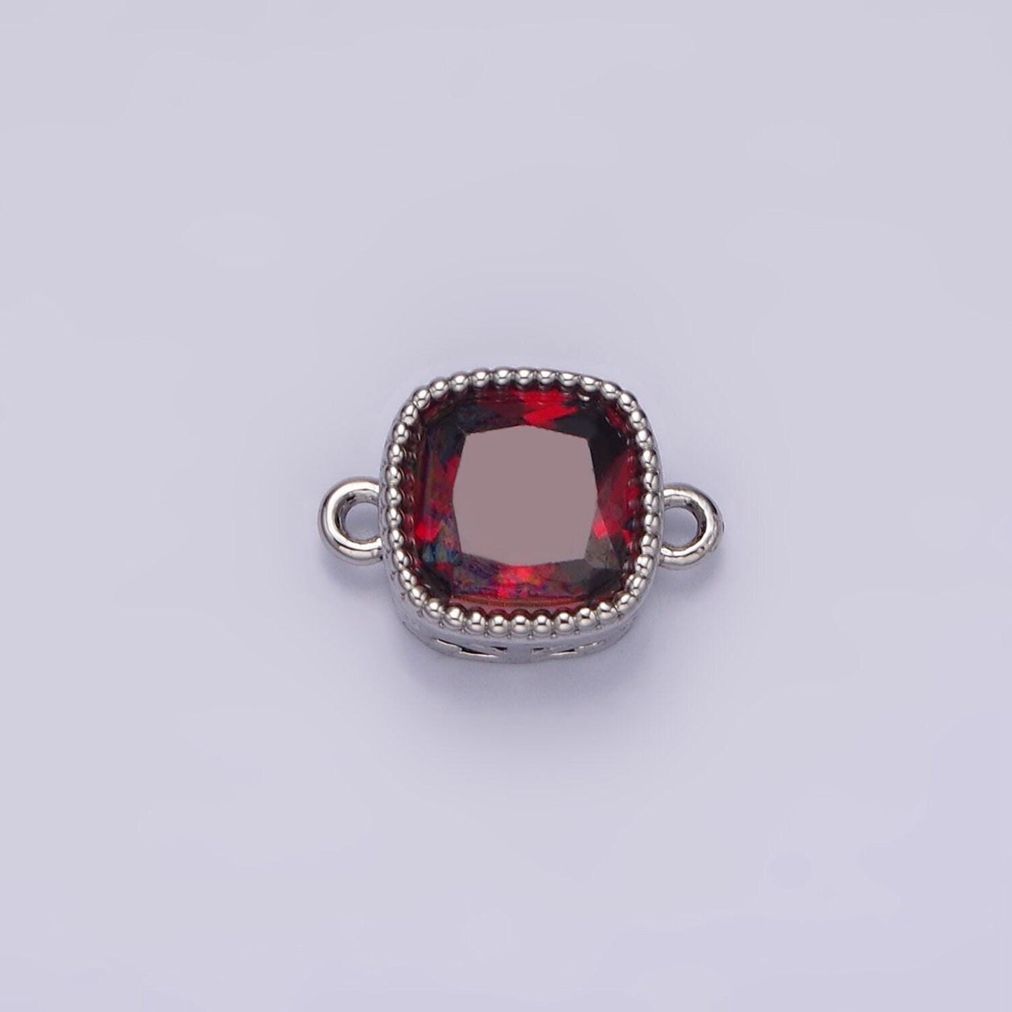 14k gold filled purple red pink clear peach cz square connector | g065 - g074