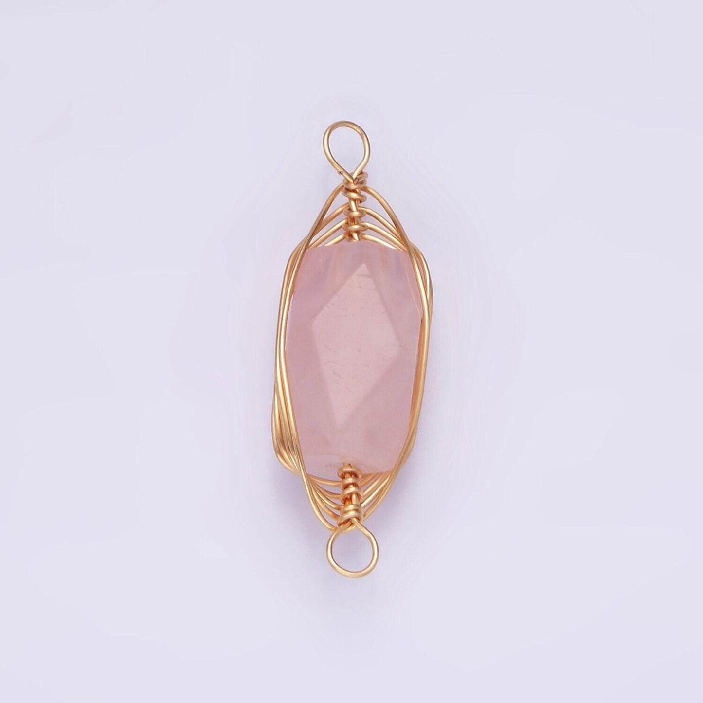 14k gold filled amethyst, prehnite, amazonite, clear quartz, rose quartz wire wrapped connector | g044 - g048