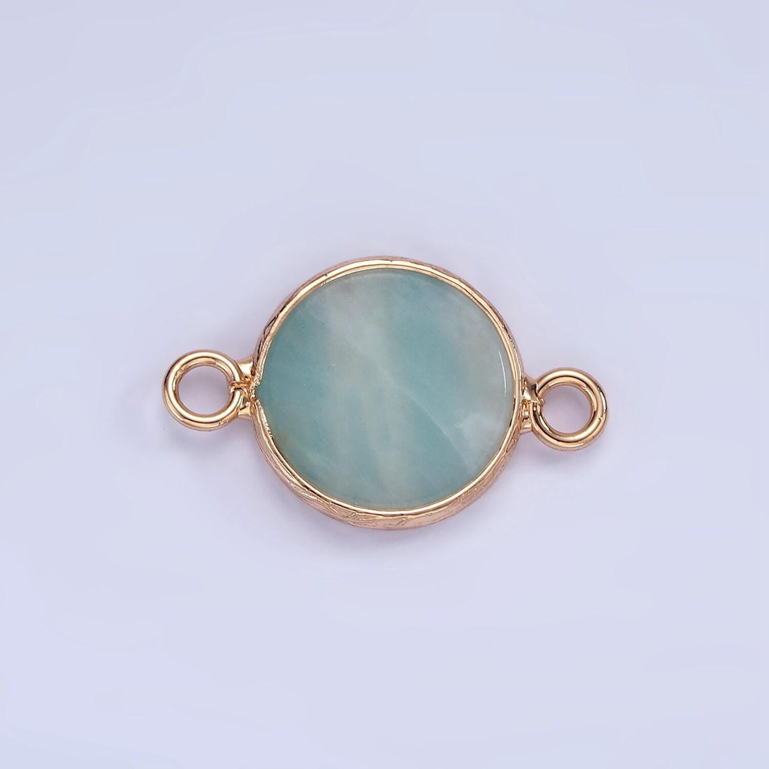 14k gold filled howlite, amazonite, rose quartz, onyx round connector | g024 g207 - g029