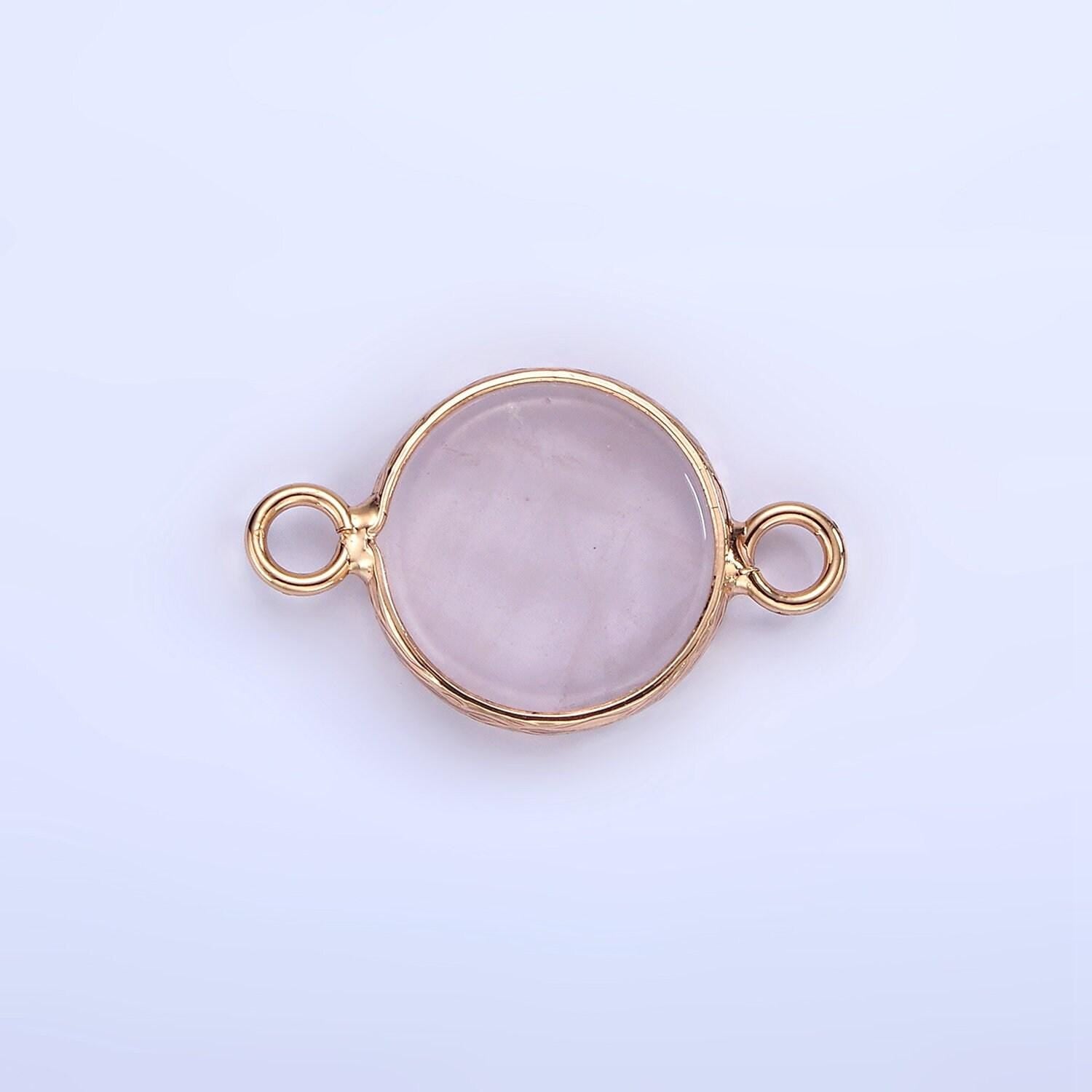 14k gold filled howlite, amazonite, rose quartz, onyx round connector | g024 g207 - g029
