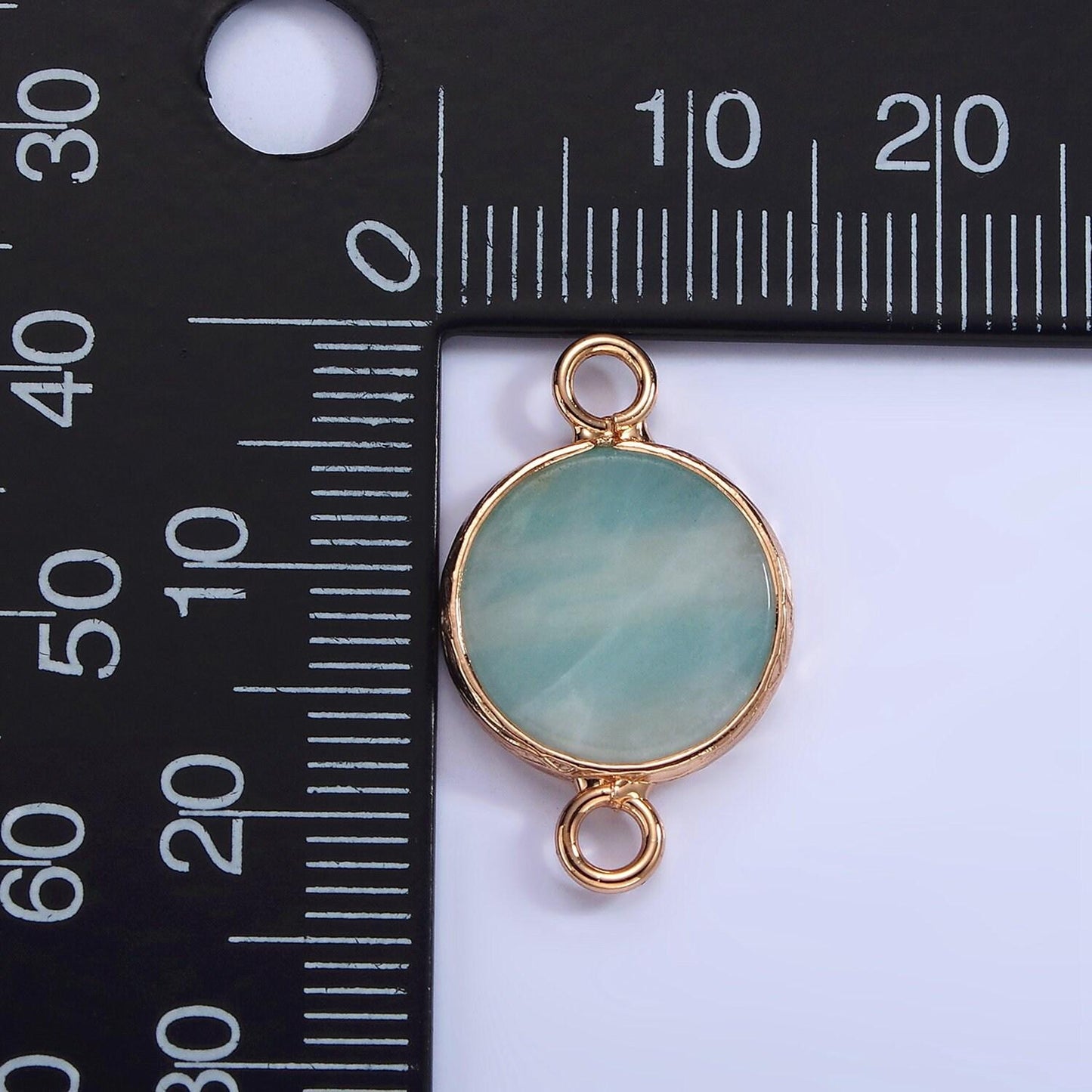 14k gold filled howlite, amazonite, rose quartz, onyx round connector | g024 g207 - g029