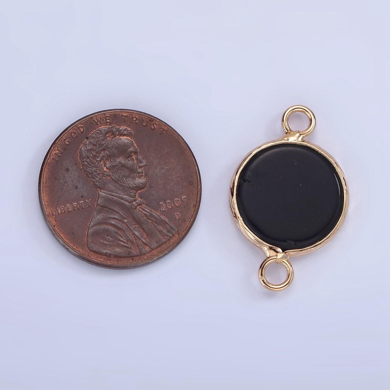 14k gold filled howlite, amazonite, rose quartz, onyx round connector | g024 g207 - g029