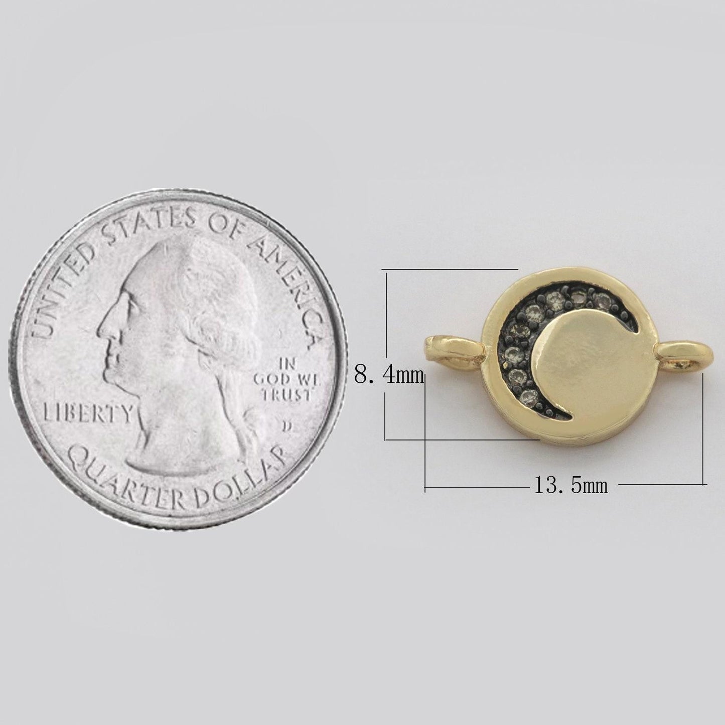 1pc gold filled round cz micro pave connector, cz heart, moon, star, lighting, cross bracelet connector making supply findings f-911- f-915