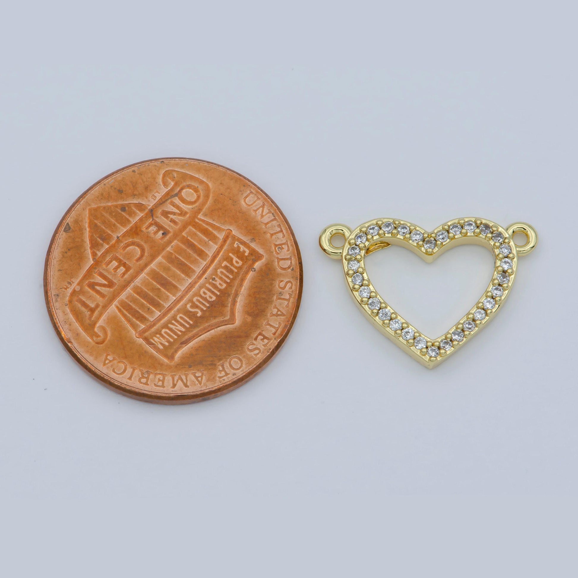 14k gold filled clear micro pave cz heart charm connector micro pave cz heart bracelet connector for bracelet necklace supply diy jewelry