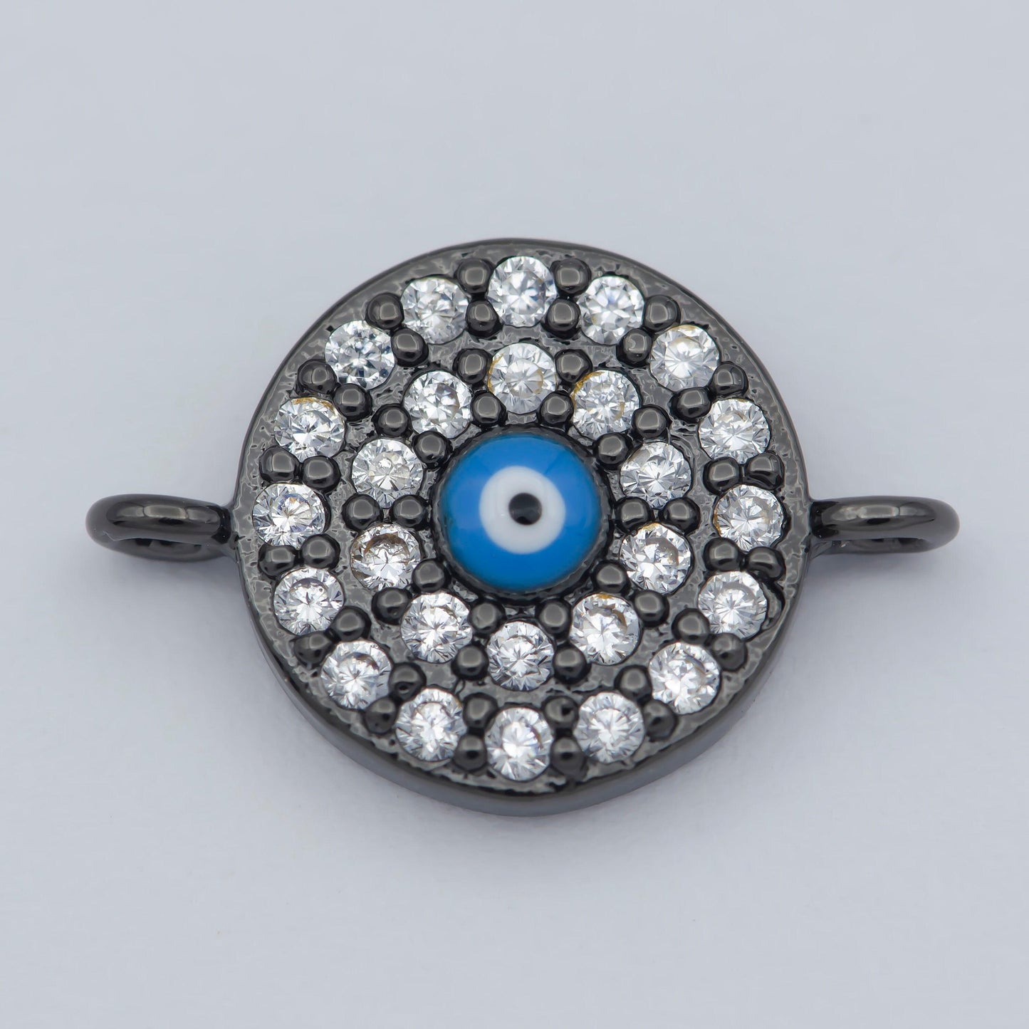 1pc gold filled evil eye cz micro pave connector, cz micro pave eye bracelet connector, for bracelet making supply findings