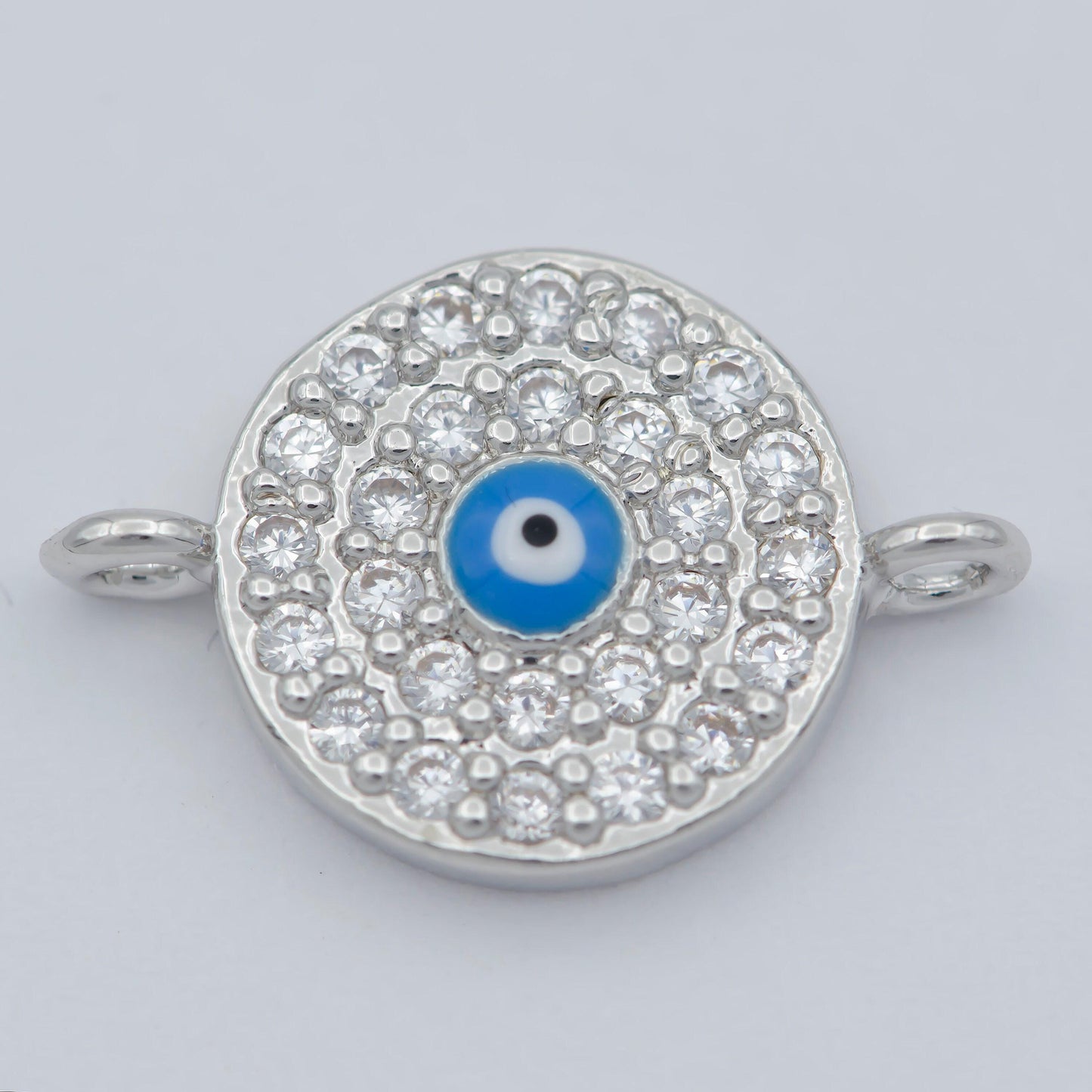 1pc gold filled evil eye cz micro pave connector, cz micro pave eye bracelet connector, for bracelet making supply findings