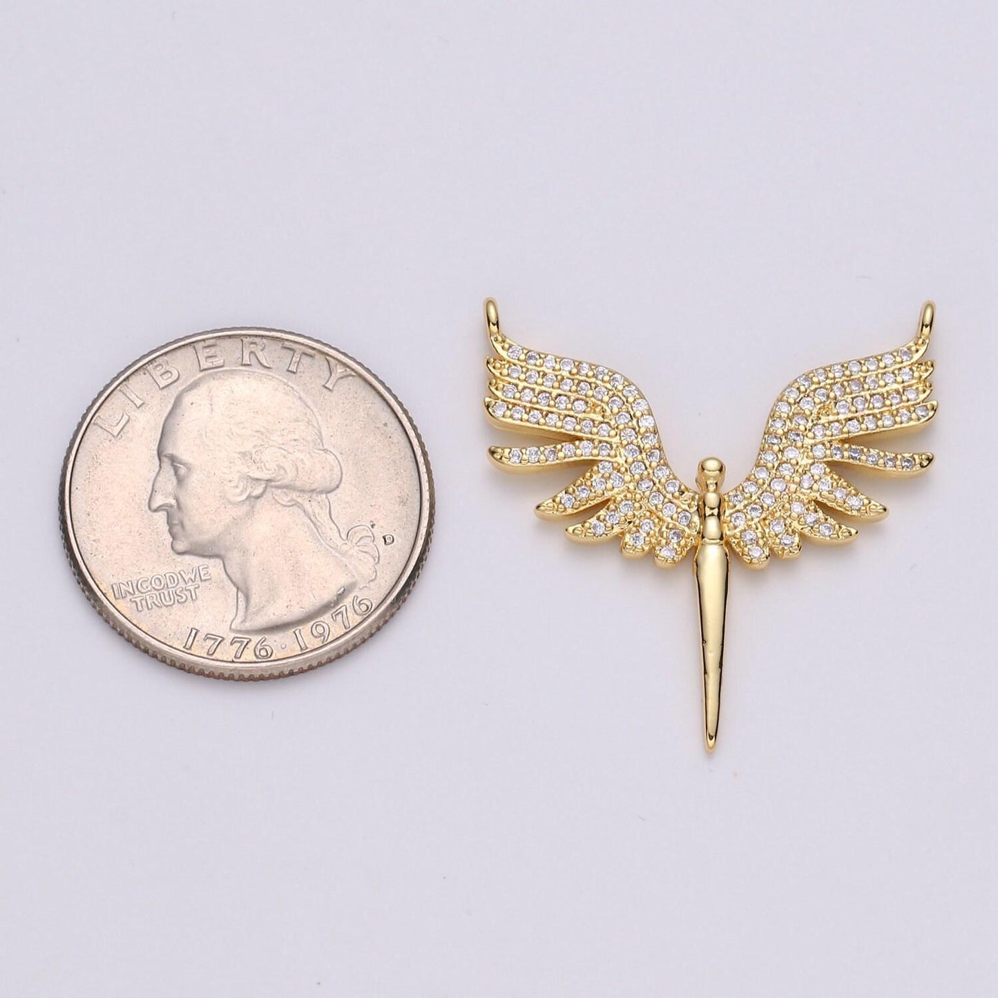 24k gold cubic angel wing heart charms gold star charm celestial jewelry making supply