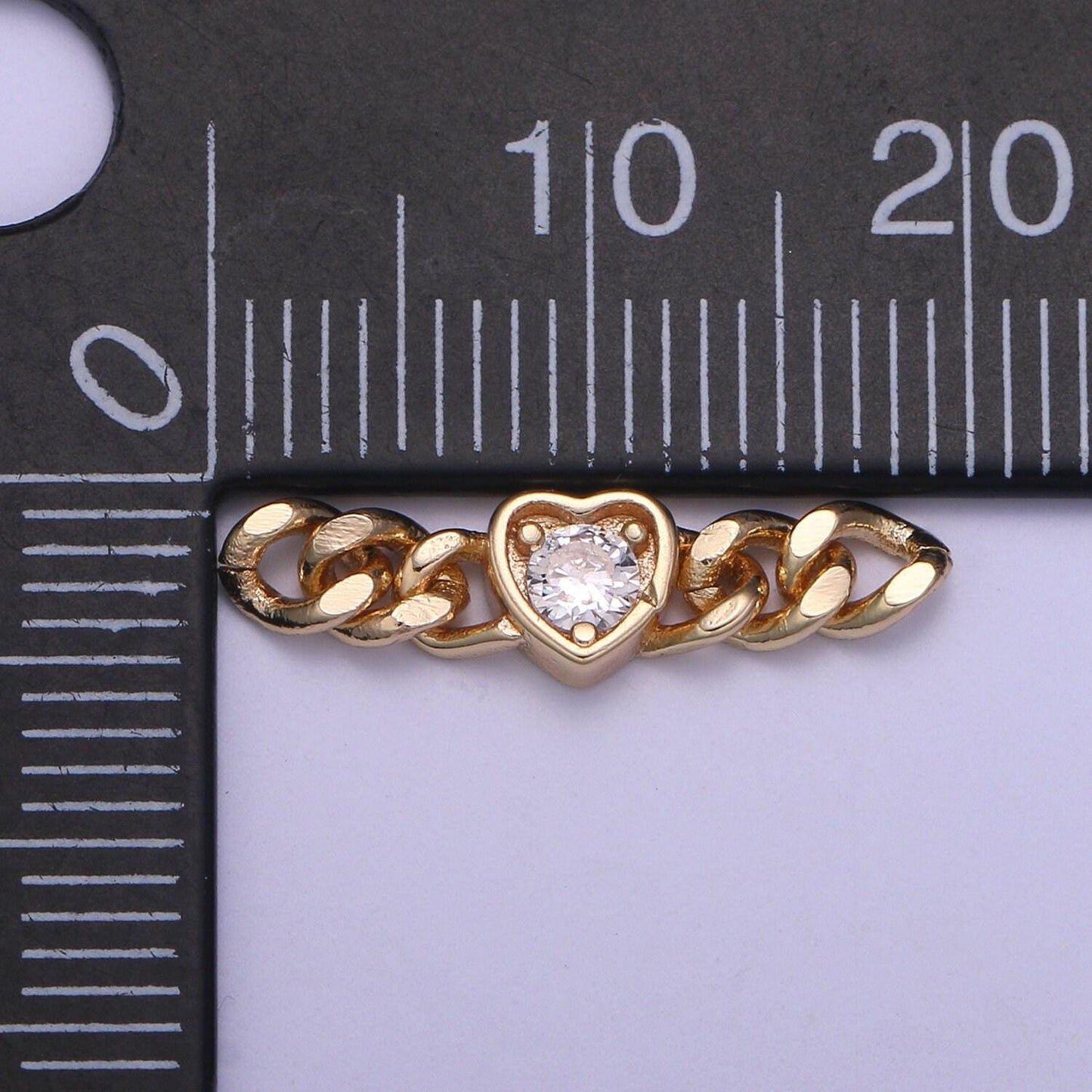 Miami cuban link connector for bracelet necklace jewelry making supply heart cubic charm connector for statement jewelry making f734