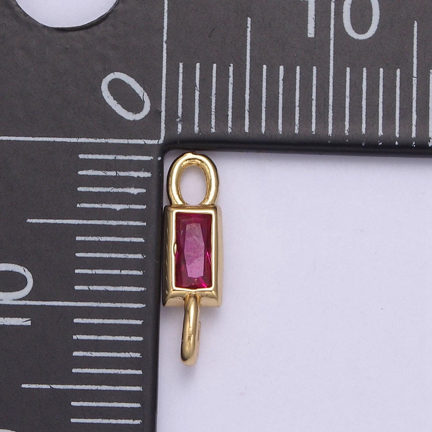 Mini cz charm 13.2x3.6mm cubic zirconia link connectors for jewelry making earring necklace bracelet connectors | f-701~f-704