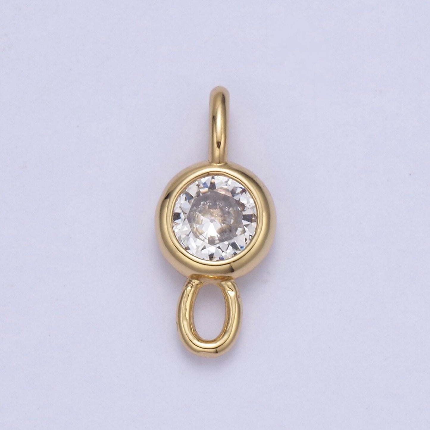 Mini cz charm 14.7x6.5mm cubic zirconia link connectors for jewelry making earring necklace bracelet connectors | f-690~f-693