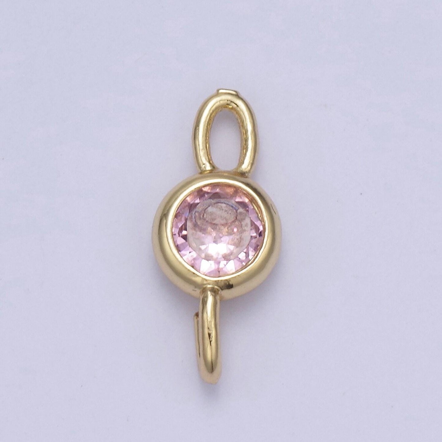 Mini cz charm 14.7x6.5mm cubic zirconia link connectors for jewelry making earring necklace bracelet connectors | f-690~f-693
