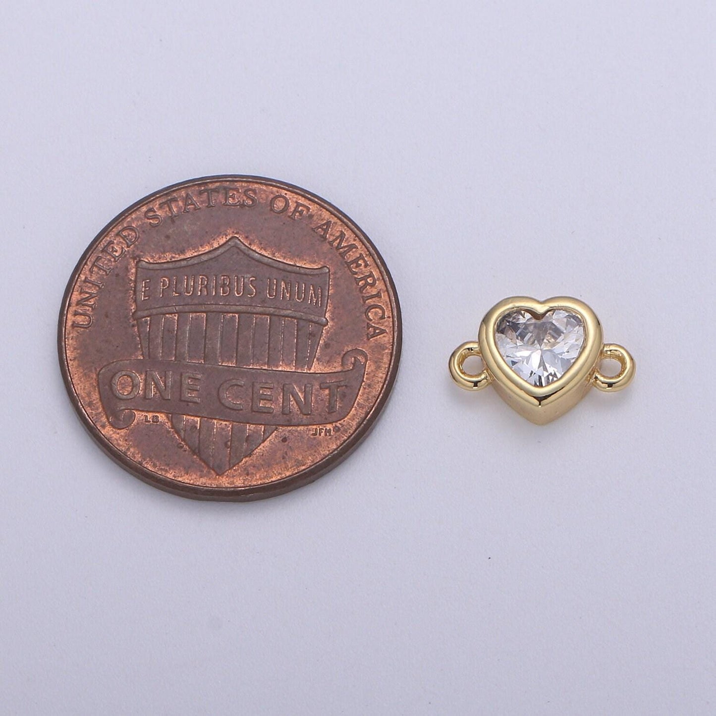 14k gold clear solitaire cz heart charm connector micro pave cz love bracelet link connector for bracelet necklace supply diy jewelry f600