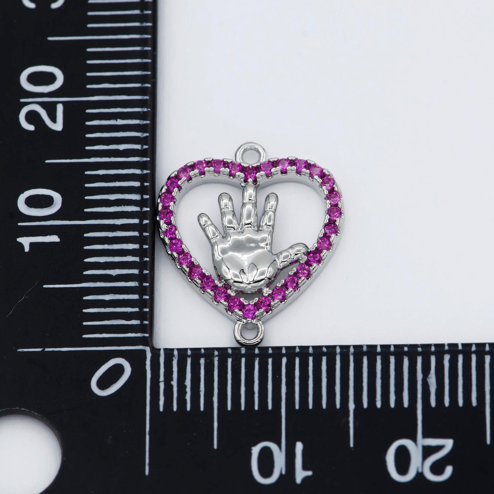 Gold filled baby palm charm connector heart hand charm,jewelry craft supply, diy bracelet, earring, necklace jewelry making findings