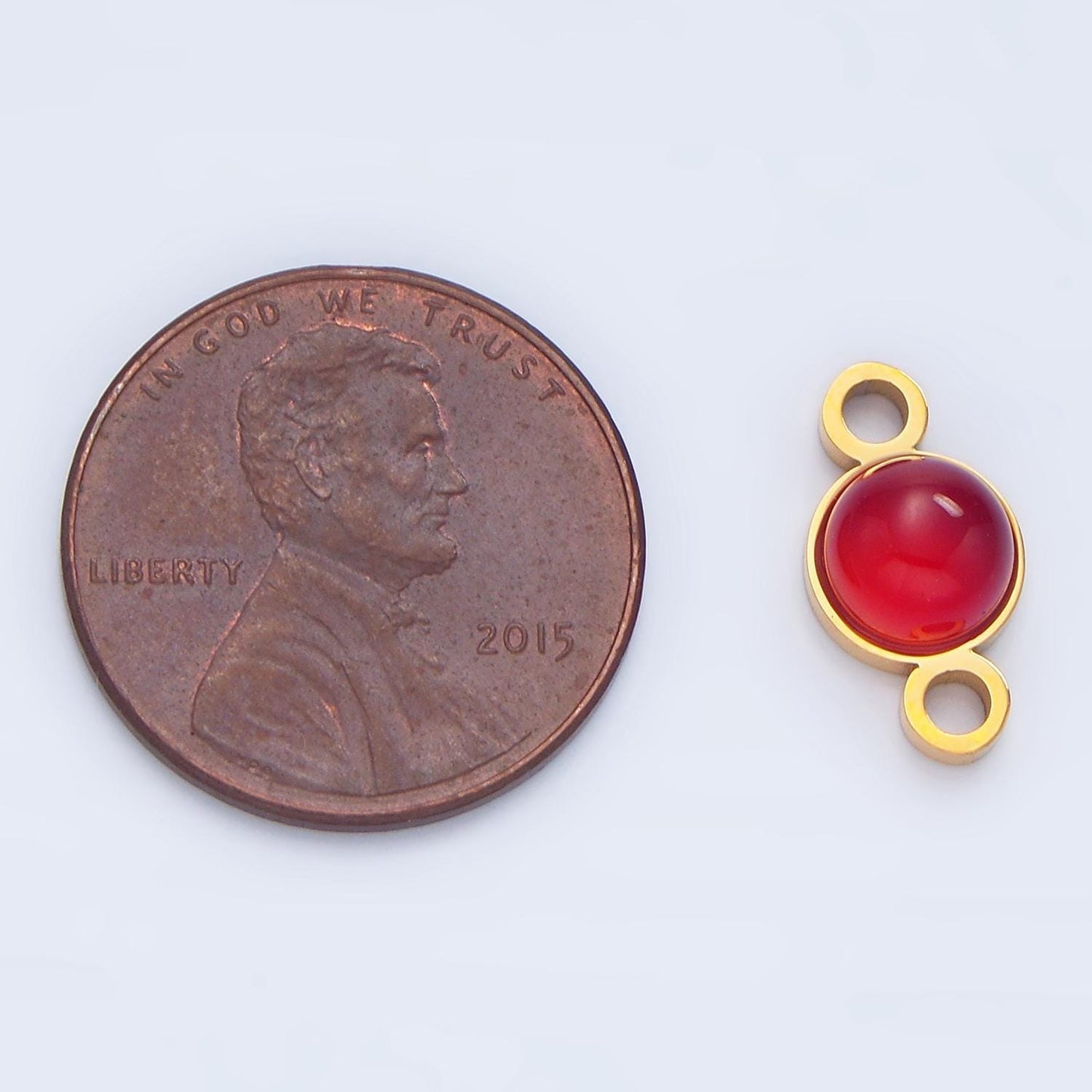 24k gold filled 7mm natural gemstone minimalist charm connector amethyst howlite, moonstone, jade stone conenctor| f569