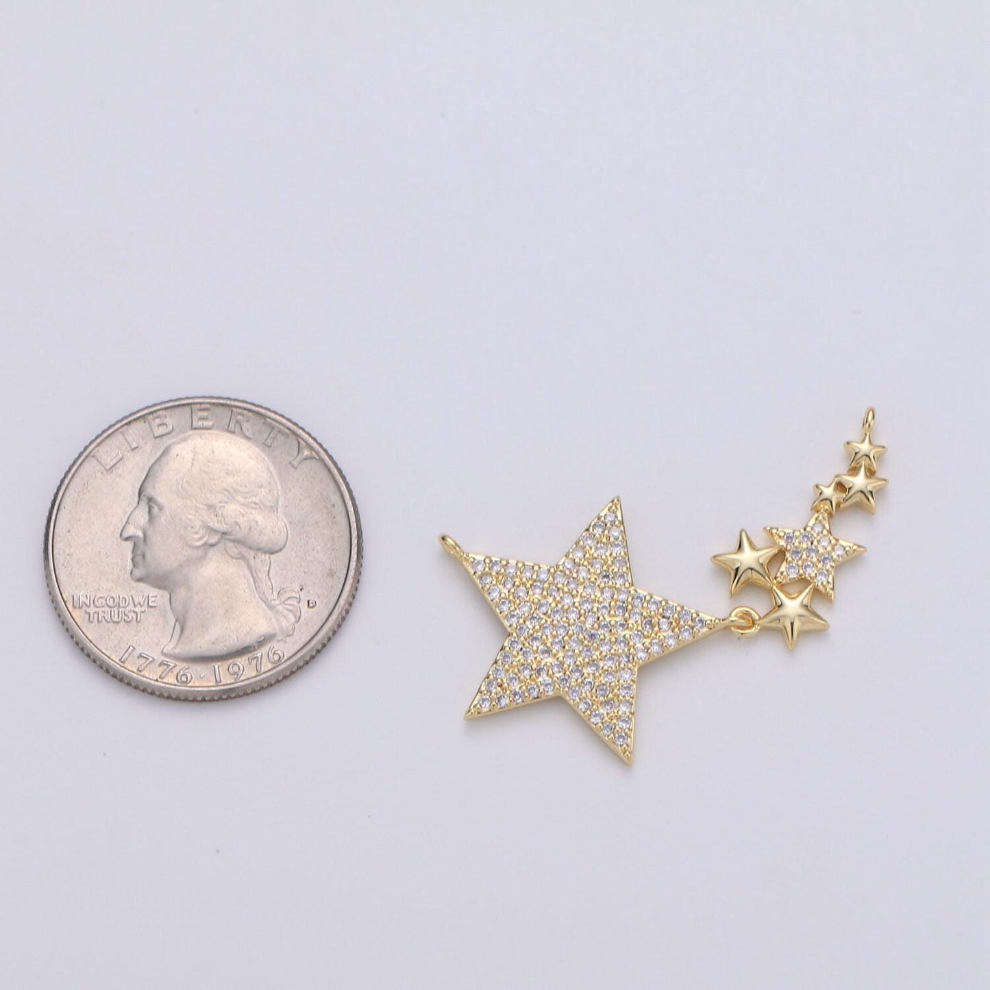 1pc 24k gold micro pave star charm, twinkle little star pendant charm, charm, for diy necklace component