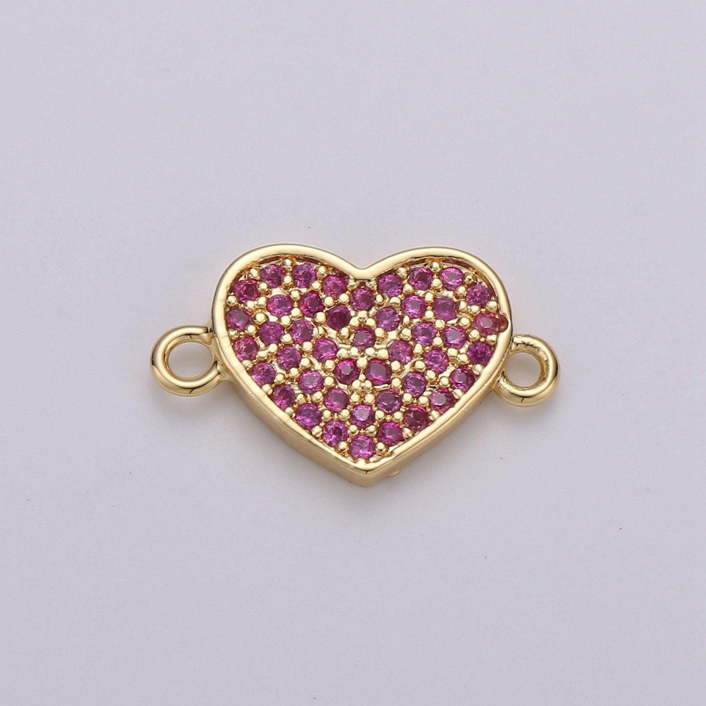 1pc gold micro pave cz heart charm connector love micro pave cz heart connector for bracelet and necklace supply, cogf 463, 464, 465
