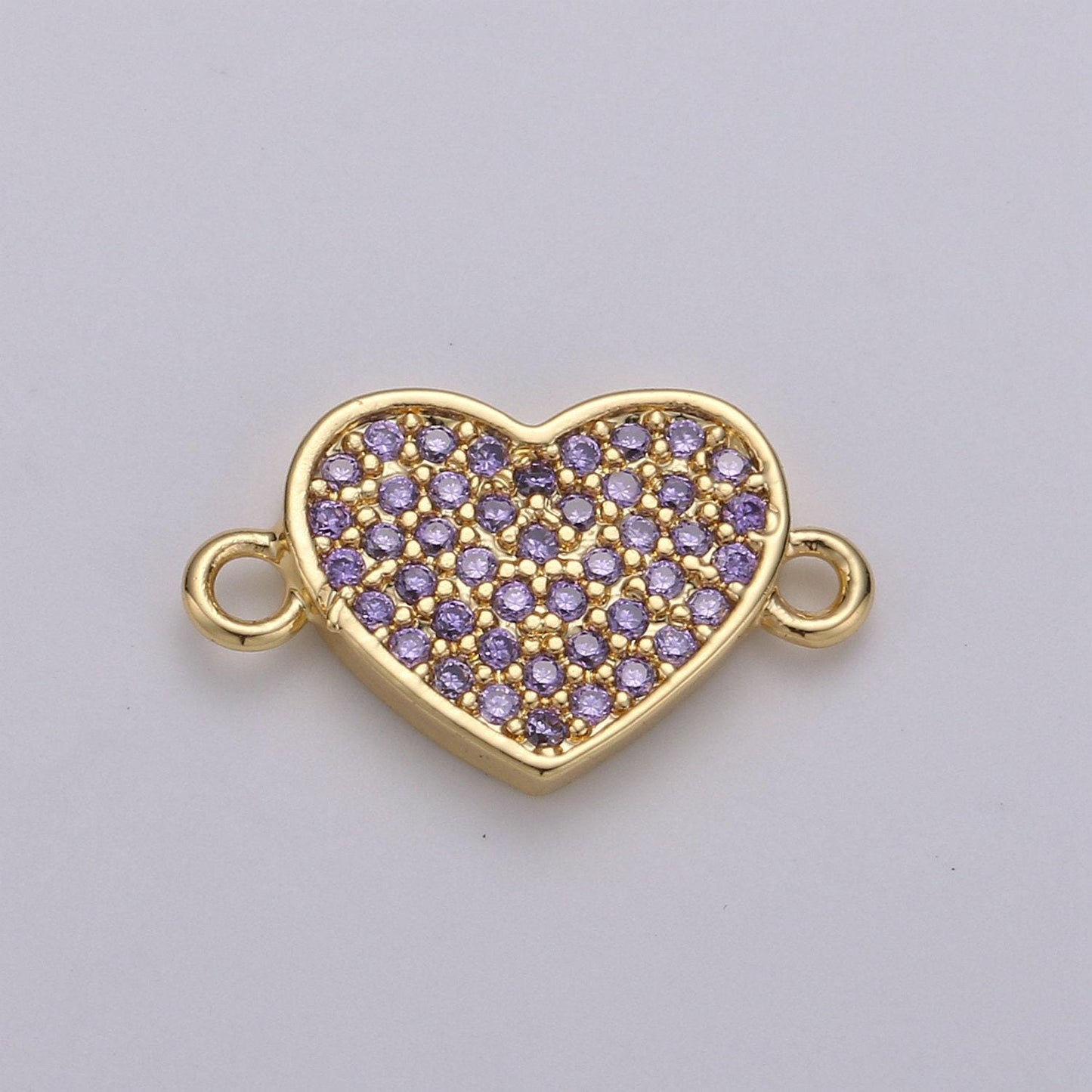 1pc gold micro pave cz heart charm connector love micro pave cz heart connector for bracelet and necklace supply, cogf 463, 464, 465