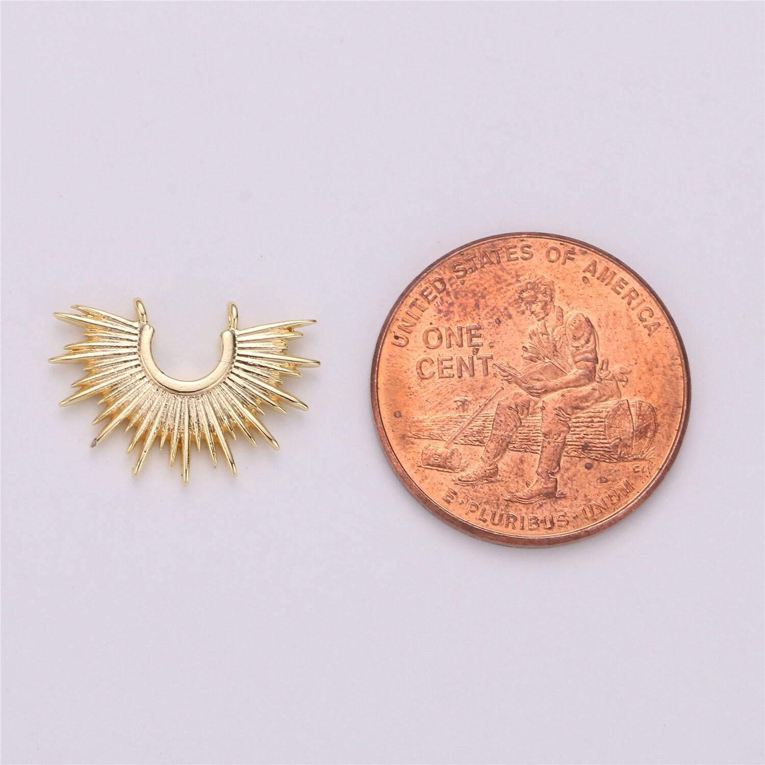 Sun burst connector charms , celestial drop charm pendant, wholesale connector jewelry, bracelet & necklace connector, f288