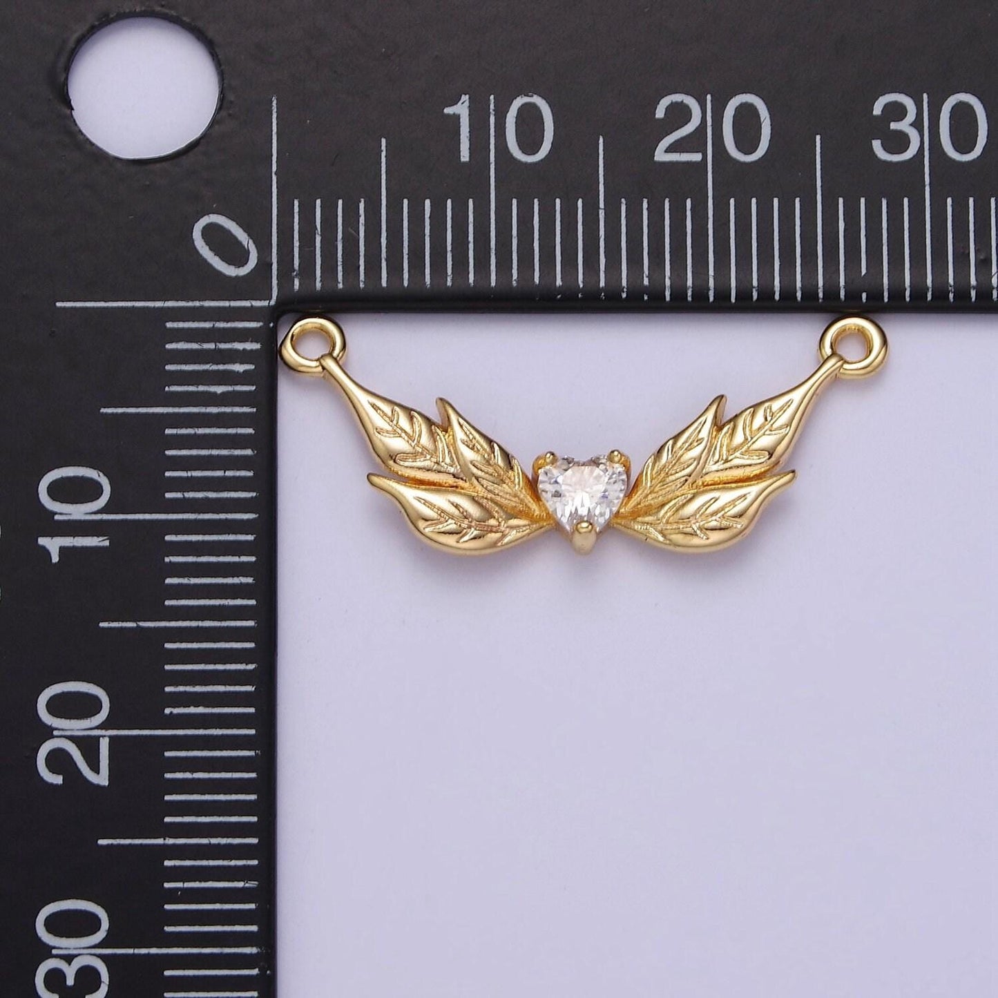 Gold angel charm connector yellow clear heart cz wing charms, gold angel wings, necklace bracelet link connector findings f-207 f-215